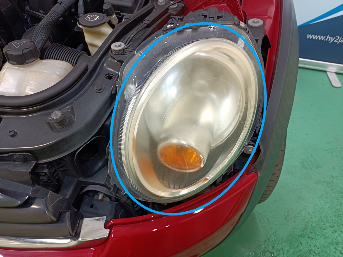 BMW ミニ ミニワン R56 ヘッドライト 左 ABA-ME14 2007